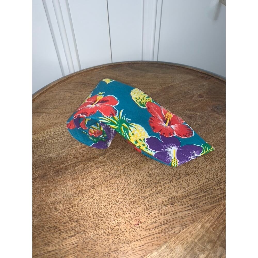 Scorpio Men's Hawaiian Floral‎ Print Tie Multicolor Tropical Theme